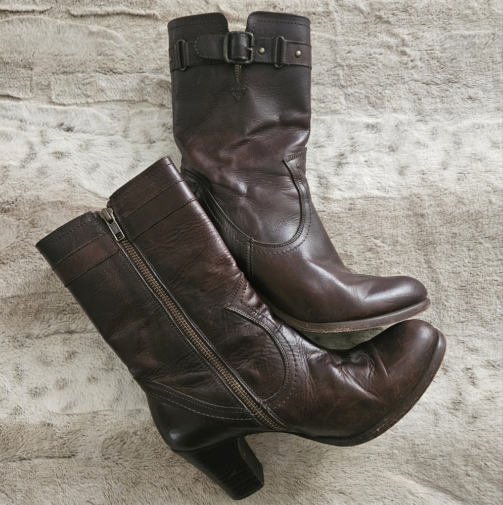 Frye leather healed boots